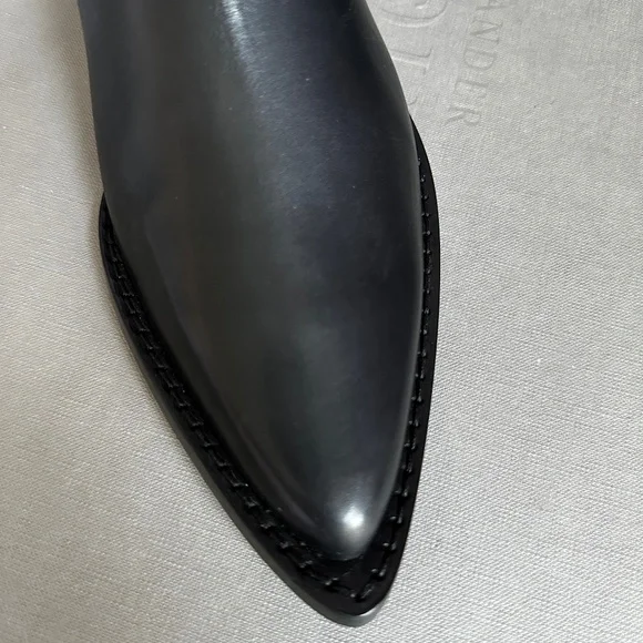 Alexander McQueen Braided Chain Leather Ankle Boots - Picture 8 of 14